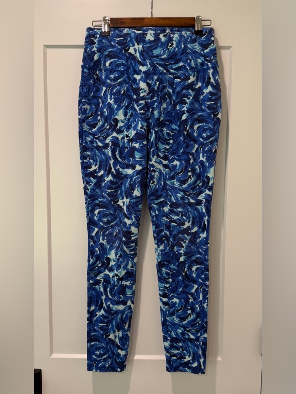 Talbots Blue Swirl Print Leggings size small